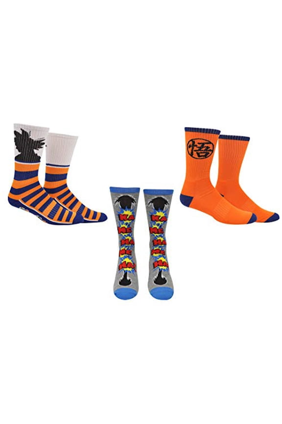 Dragon Ball Super Socks Gifts (3 Pair) - Dragon Ball Merchandise Cosplay Anime Crew Socks Women & Men's