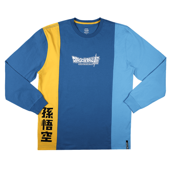 Dragon Ball Super: Super Hero Goku Crew Neck Long Sleeve Colorblock Tee-Large