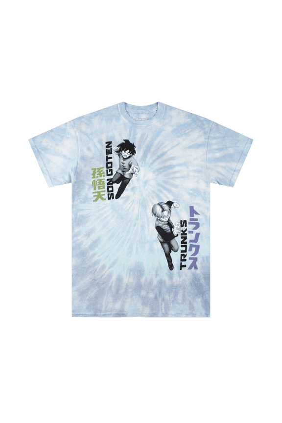 Dragon Ball Super: Super Hero Gotenks Crew Neck Short Sleeve Blue Tie-Dye T-shirt-Large