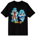 thumbnail image 1 of Dragon Ball Super Super Saiyan Goku & Vegeta Men's Black Crew Neck Short Sleeve T-shirt-Large, 1 of 3