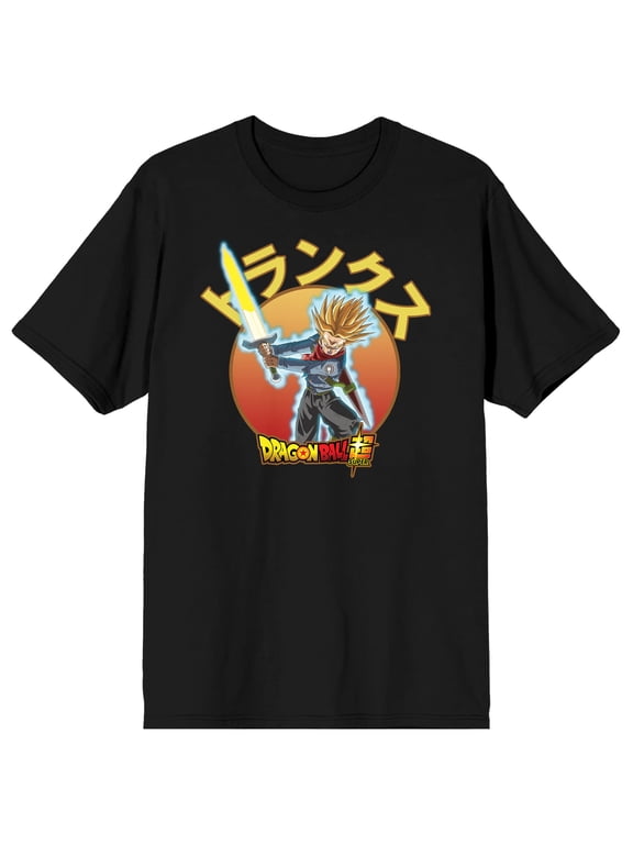 Dragon Ball Super Trunks Crew Neck Short Sleeve Men's Black T-shirt-Large