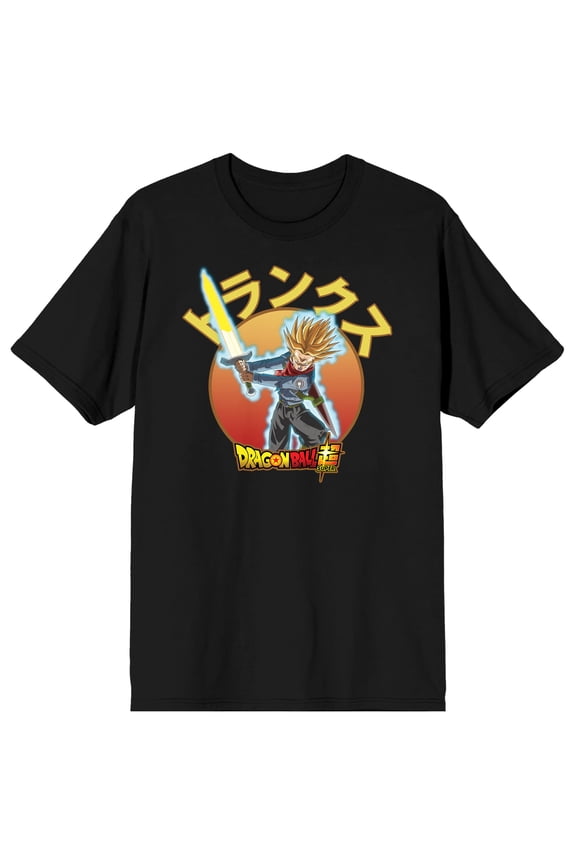 Dragon Ball Super Trunks Crew Neck Short Sleeve Men's Black T-shirt-Small
