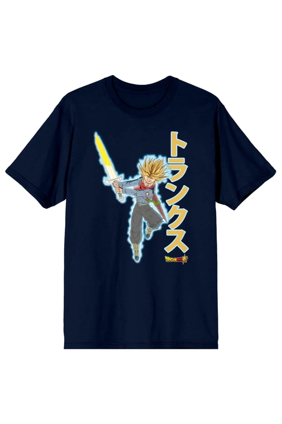 Dragon Ball Super Trunks on Navy Ground Adult Crew Neck Short Sleeve T-shirt - Large