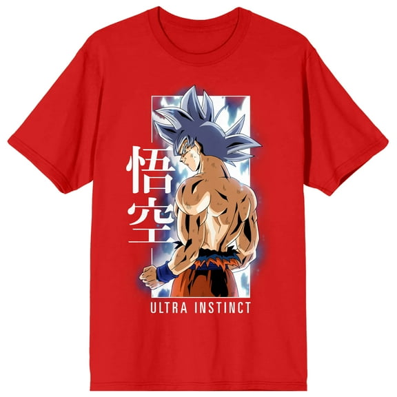 Dragon Ball Super Ultra Instinct Goku Men's Red Crew Neck Short Sleeve T-shirt-Medium
