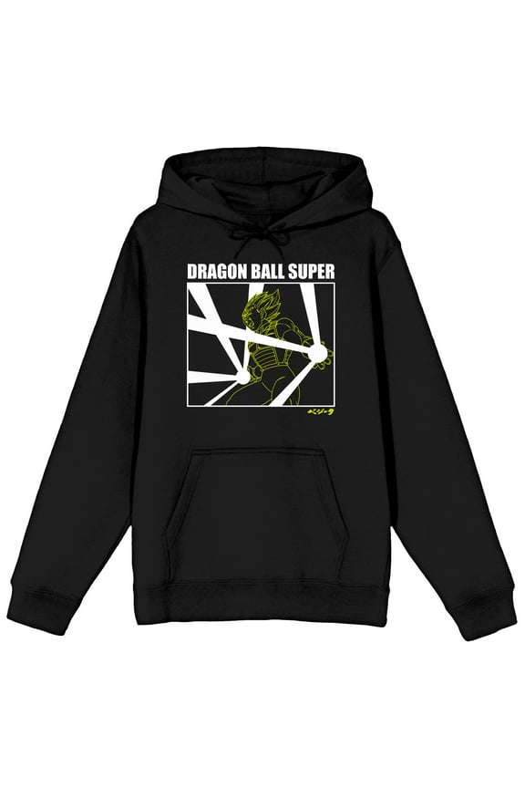 Dragon Ball Super Vegeta Super Galick Gun Long Sleeve Black Adult Hooded Sweatshirt-Large