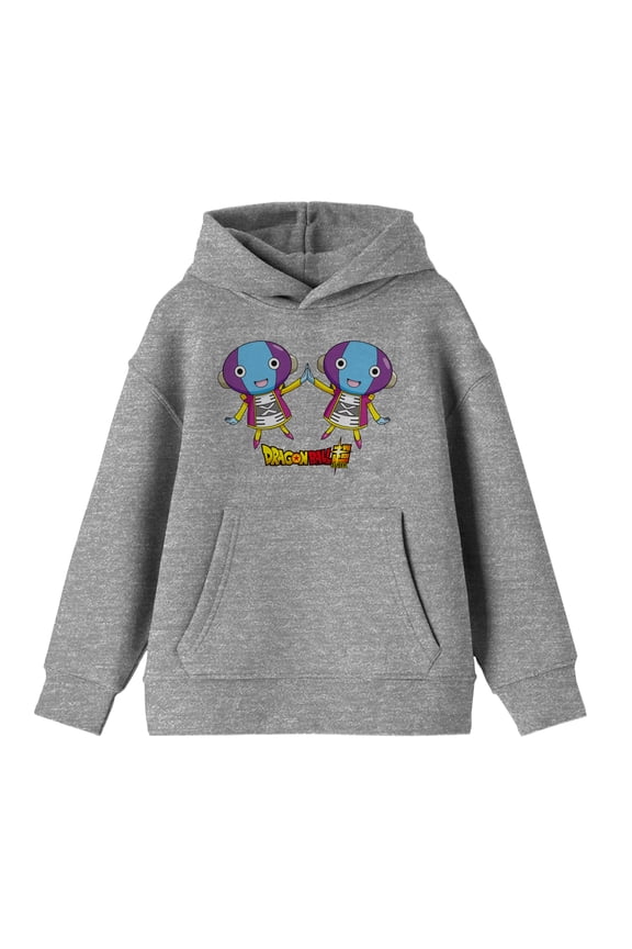 Dragon Ball Super Zeno Long Sleeve Athletic Heather Youth Hooded Sweatshirt-XL
