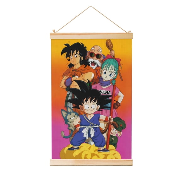 Dragon Ball Wall Art Wooden Shaft Hanging Banner Poster Scroll Painting For Room Dormitory Decor 20"X30"