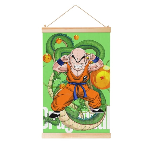 Dragon Ball Wall Art Wooden Shaft Hanging Banner Poster Scroll Painting For Room Dormitory Decor 20"X30"