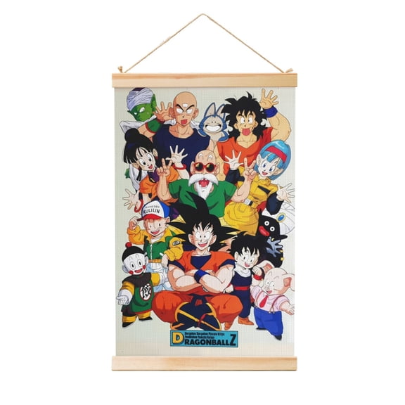 Dragon Ball Wall Art Wooden Shaft Hanging Banner Poster Scroll Painting For Room Dormitory Decor 20"X30"