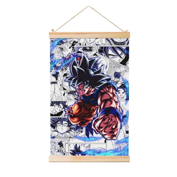 Dragon Ball Wall Art Wooden Shaft Hanging Banner Poster Scroll Painting For Room Dormitory Decor 20"X30"
