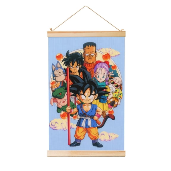 Dragon Ball Wall Art Wooden Shaft Hanging Banner Poster Scroll Painting For Room Dormitory Decor 20"X30"