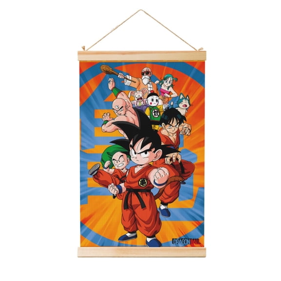 Dragon Ball Wall Art Wooden Shaft Hanging Banner Poster Scroll Painting For Room Dormitory Decor 20"X30"