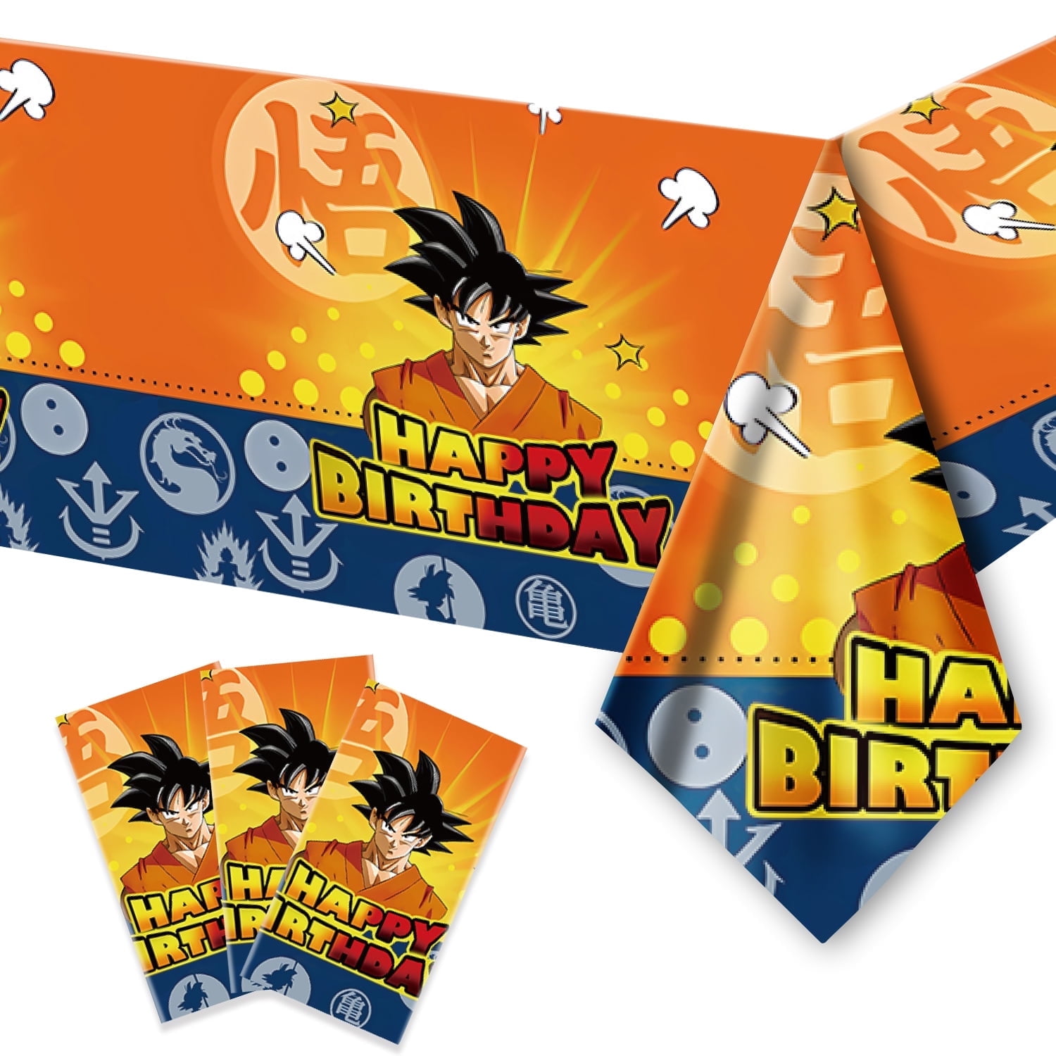 Dragon Ball Birthday Party Supplies - Dragon Ball Tablecloth, 3Pcs