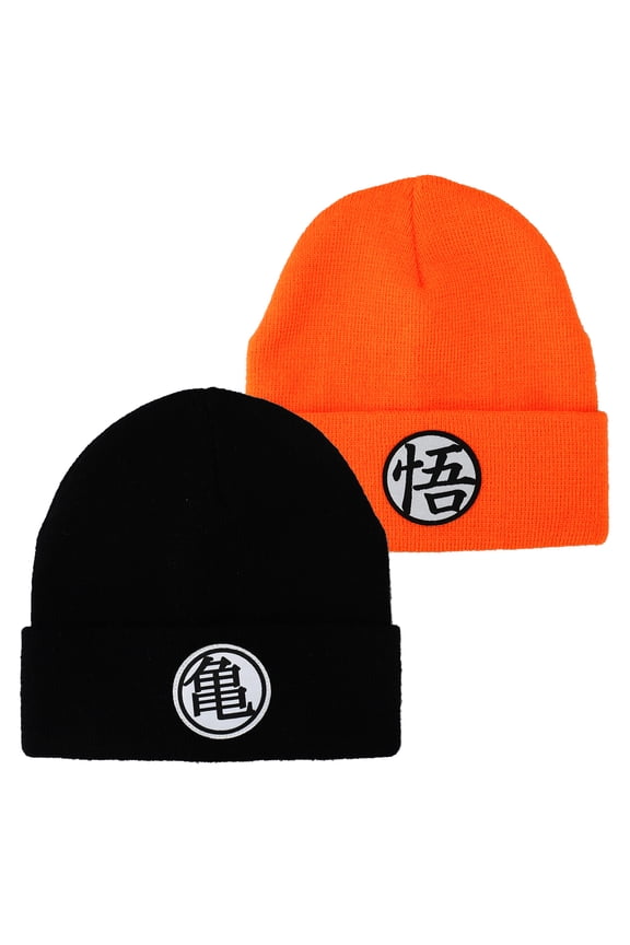Dragon Ball Z 2-Pack Orange and Black Cuff Beanie Combo