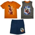 thumbnail image 1 of Dragon Ball Z 3-Pack Boy's Orange Short Sleeve Tee, Gray Muscle Tank, Blue Athletic Shorts Set, 1 of 7