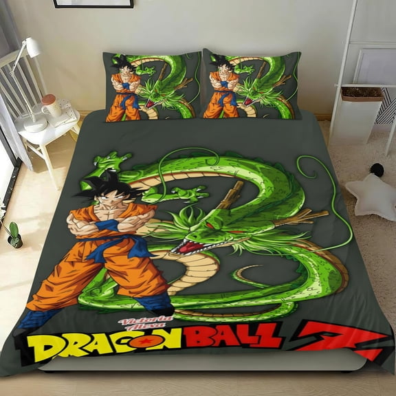Dragon Ball Z cotton sheet set, three pieces, soft on skin, distinctive design, durable stitching, great gifts for family, friends, fans, 36x75 in (90*190 cm).