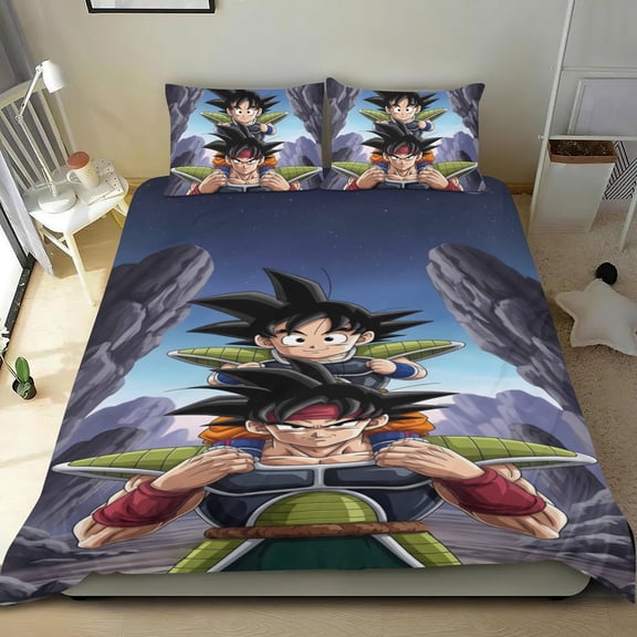 Dragon Ball Z 3-piece cotton bed sheet set, cozy & skin-friendly, with a unique design, quick-dry fabric, ideal for home decor gifts, 68x86 in (173*218 cm).