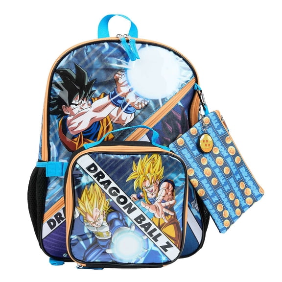 Dragon Ball Z 5-Piece Backpack, Lunch Bag, Pencil Case, Keychain, & Carabiner Set
