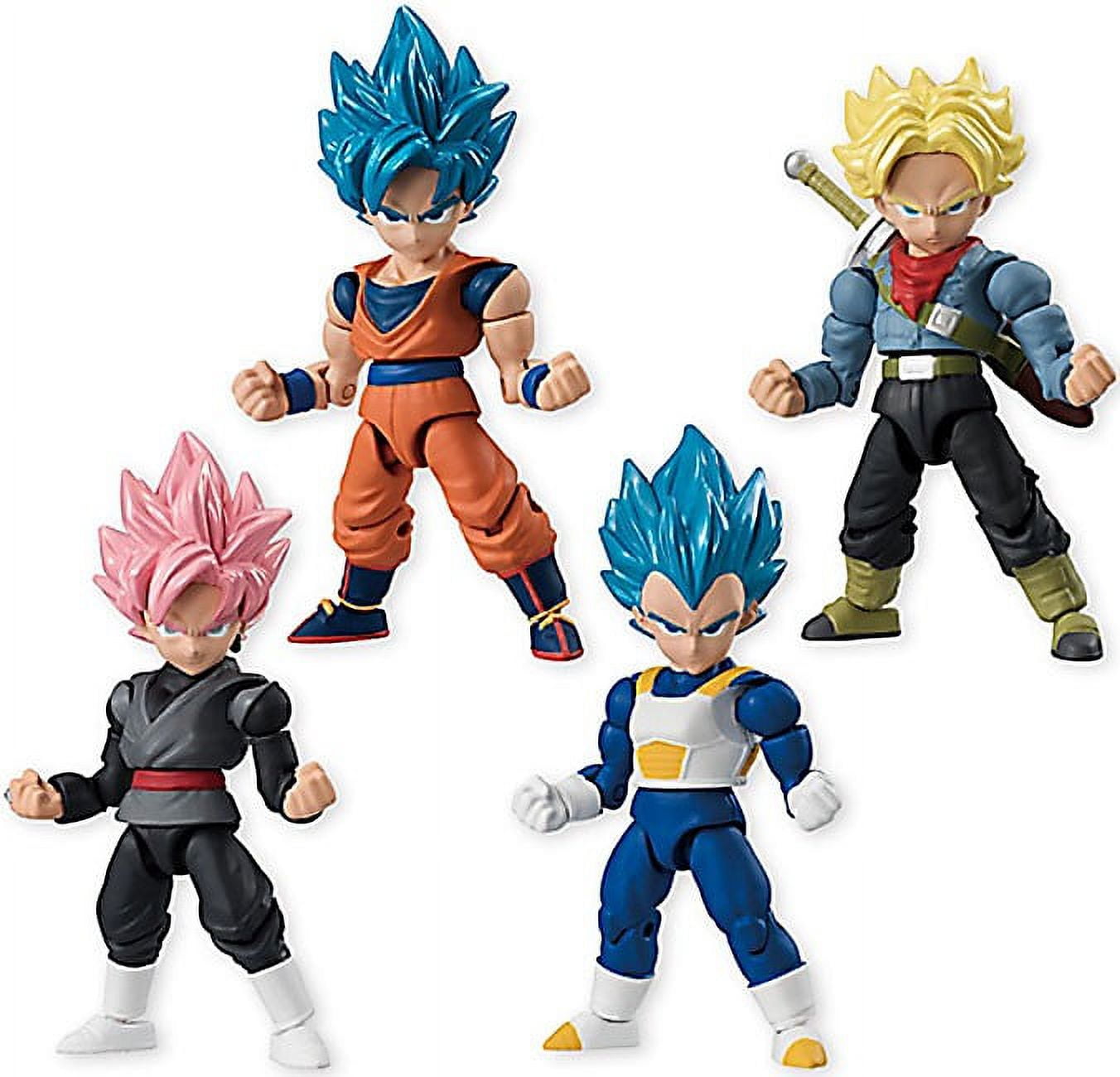 Dragon Ball Z 66 Action Trunks, Goku, Vegeta & Goku Black Set of 4 Action  Figures 