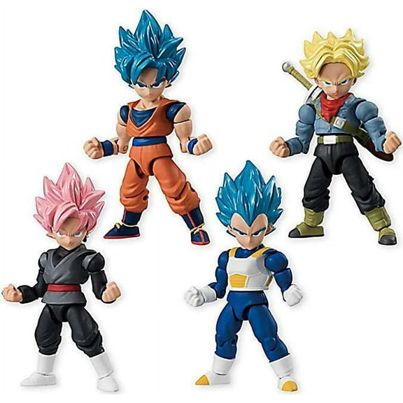 Dragon Ball Z 66 Action Trunks, Goku, Vegeta & Goku Black Set of 4 Action Figures