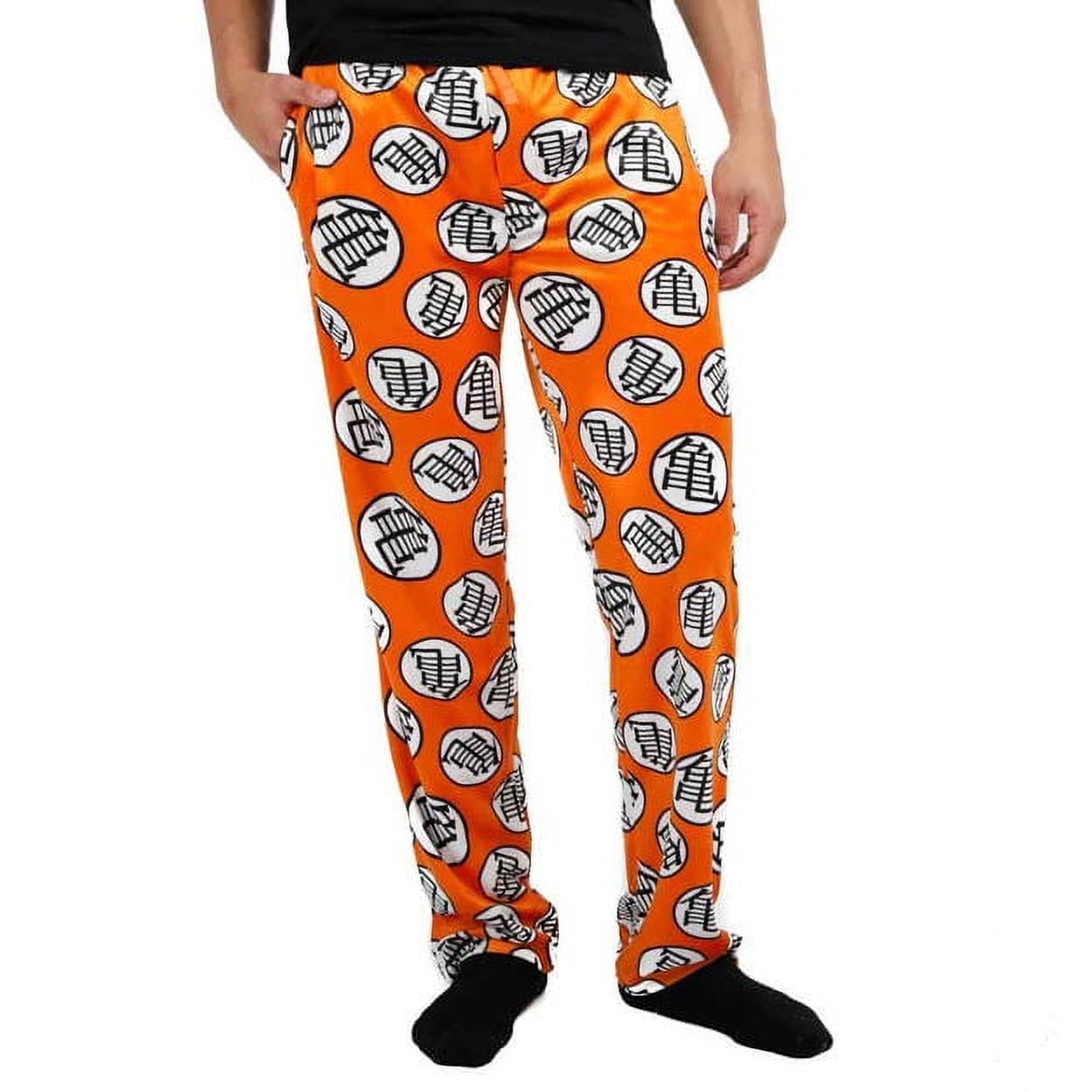 Dragon Ball Z Anime All Over Print Men's Orange Sleep Pajama Pants-XL ...