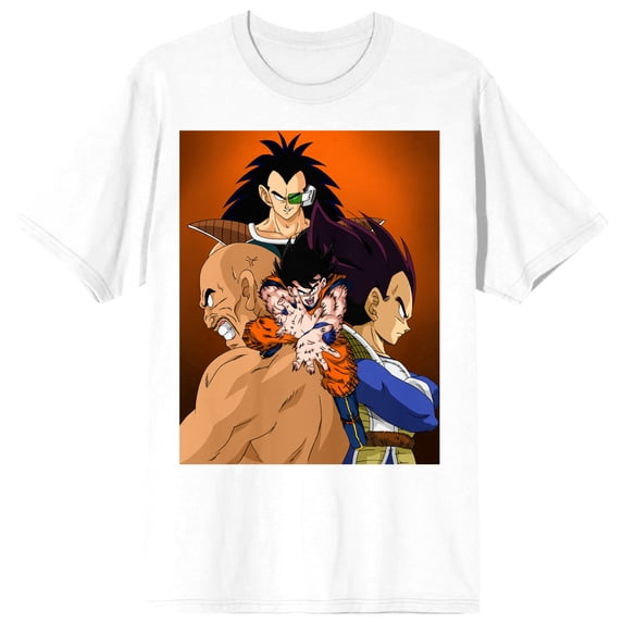 Dragon Ball Z Anime Cartoon Character Group Men's White Graphic Tee-M