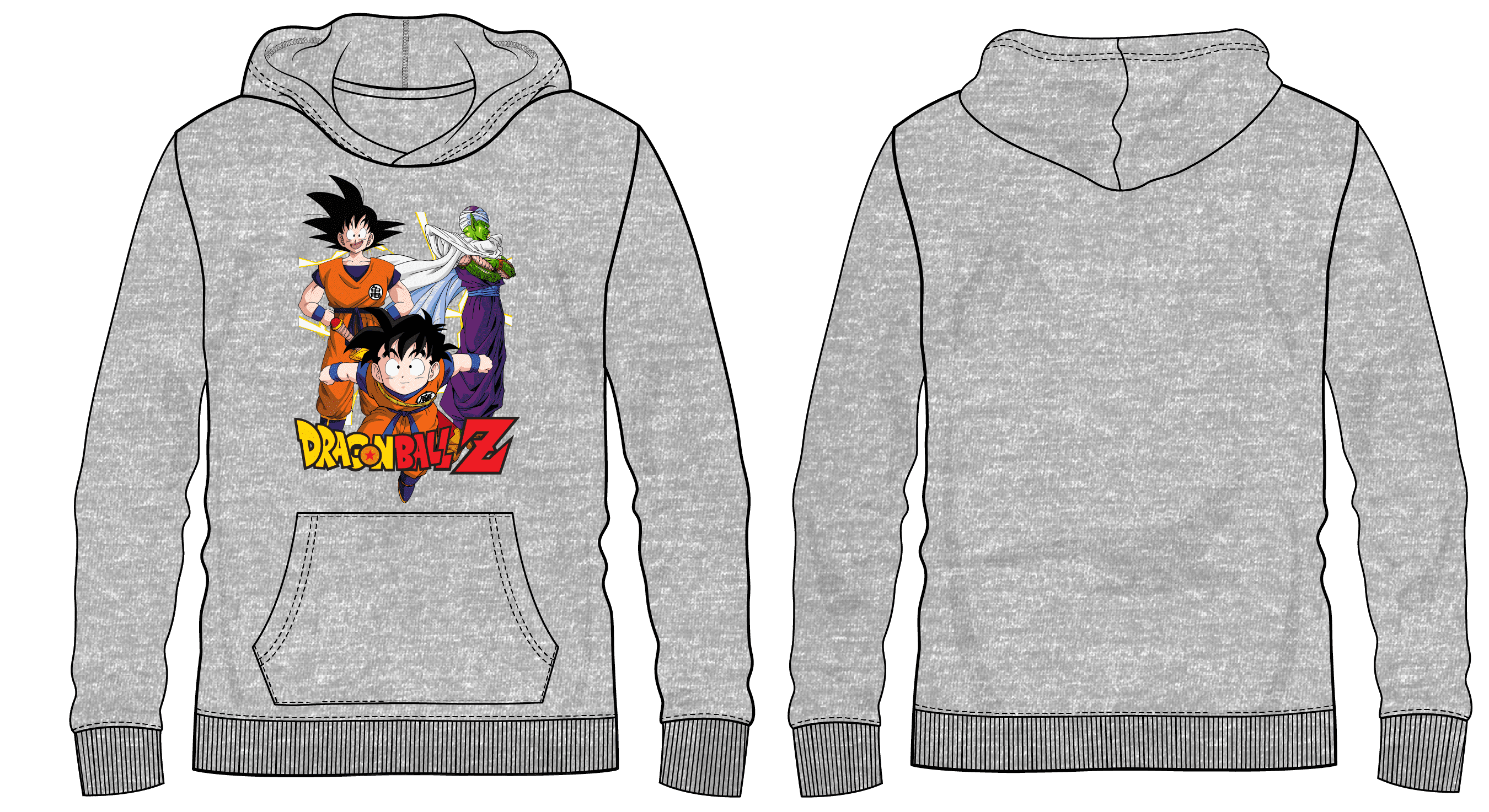Dragon Ball Z Anime Cartoon Characters Youth Boys Grey Hoodie M Dragon ball z anime cartoon characters youth boys grey hoodie m