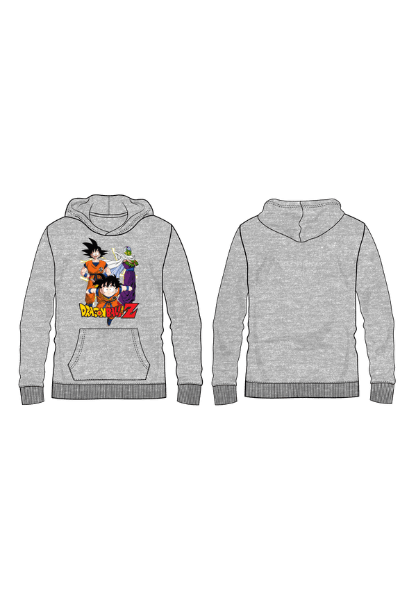 Dragon Ball Z Anime Cartoon Characters Youth Boys Grey Hoodie - L