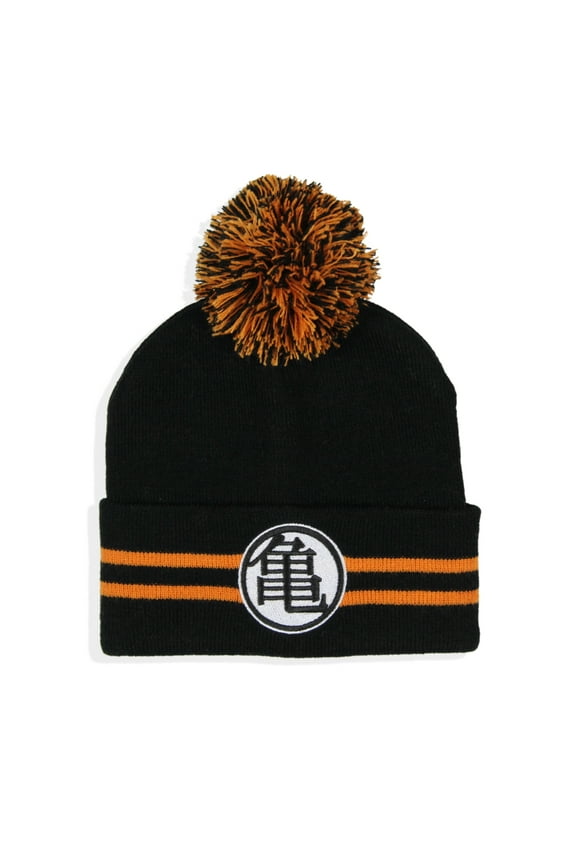 Dragon Ball Z Anime Goku Master Roshi Turtle Hermit Logo Cuff Pom Beanie Hat