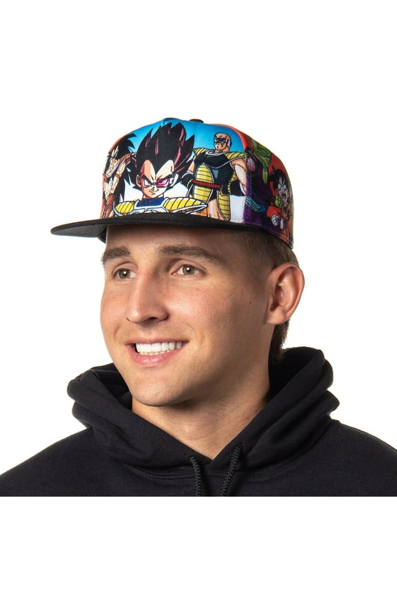 Dragon Ball Z Anime Hat Vegeta Saga Character Panel Flatbill Snapback Cap