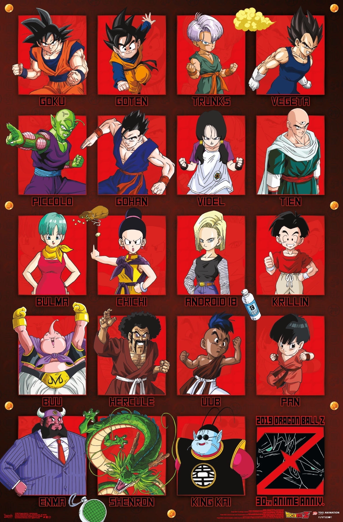 Dragon Ball Z - Anniversary Wall Poster, 22.375 x 34