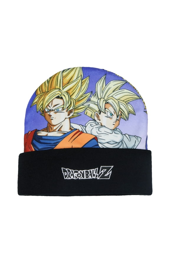Dragon Ball Z Beanie Super Saiyan Goku Gohan Sublimation Fleece Knit Cuffed Hat