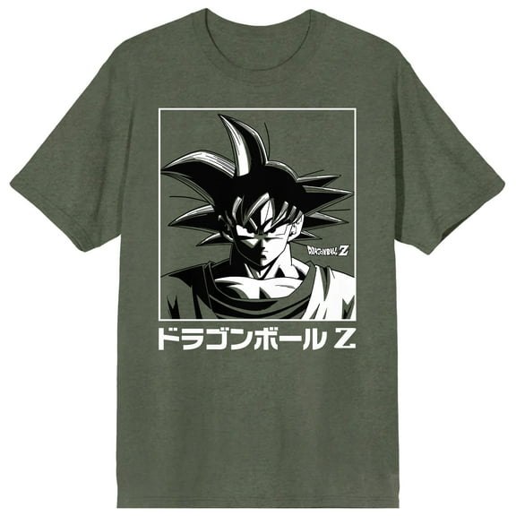 Dragon Ball Z Black & White Goku Adult Monterrey Sage Crew Neck Short Sleeve T-shirt-Medium