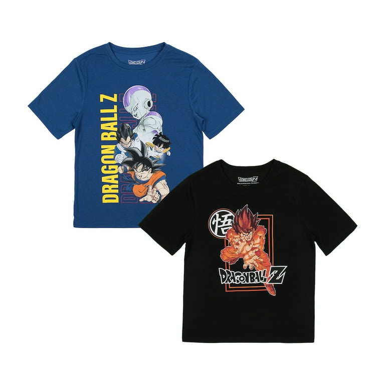 Dragon Ball Z Blue and Black 2-Pack Boy's Crew Neck Short Sleeve