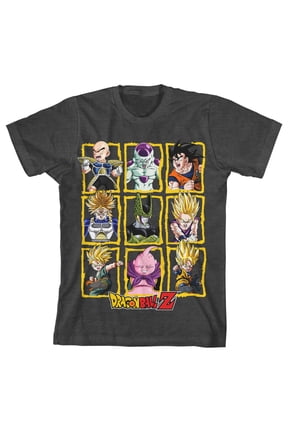 Dragon Ball Z Boxed Characters Boy's Charcoal Heather T-shirt-Medium