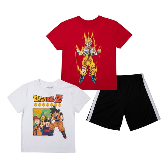 Dragon Ball Z Boys 3-Pack Set - Includes Two Tees and Mesh Shorts-XXL