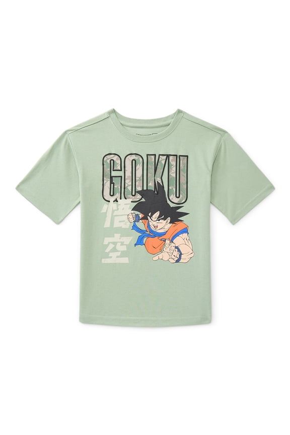 Dragon Ball Z Boys Backwall Graphic Tee with Short Sleeves, Sizes 4-18