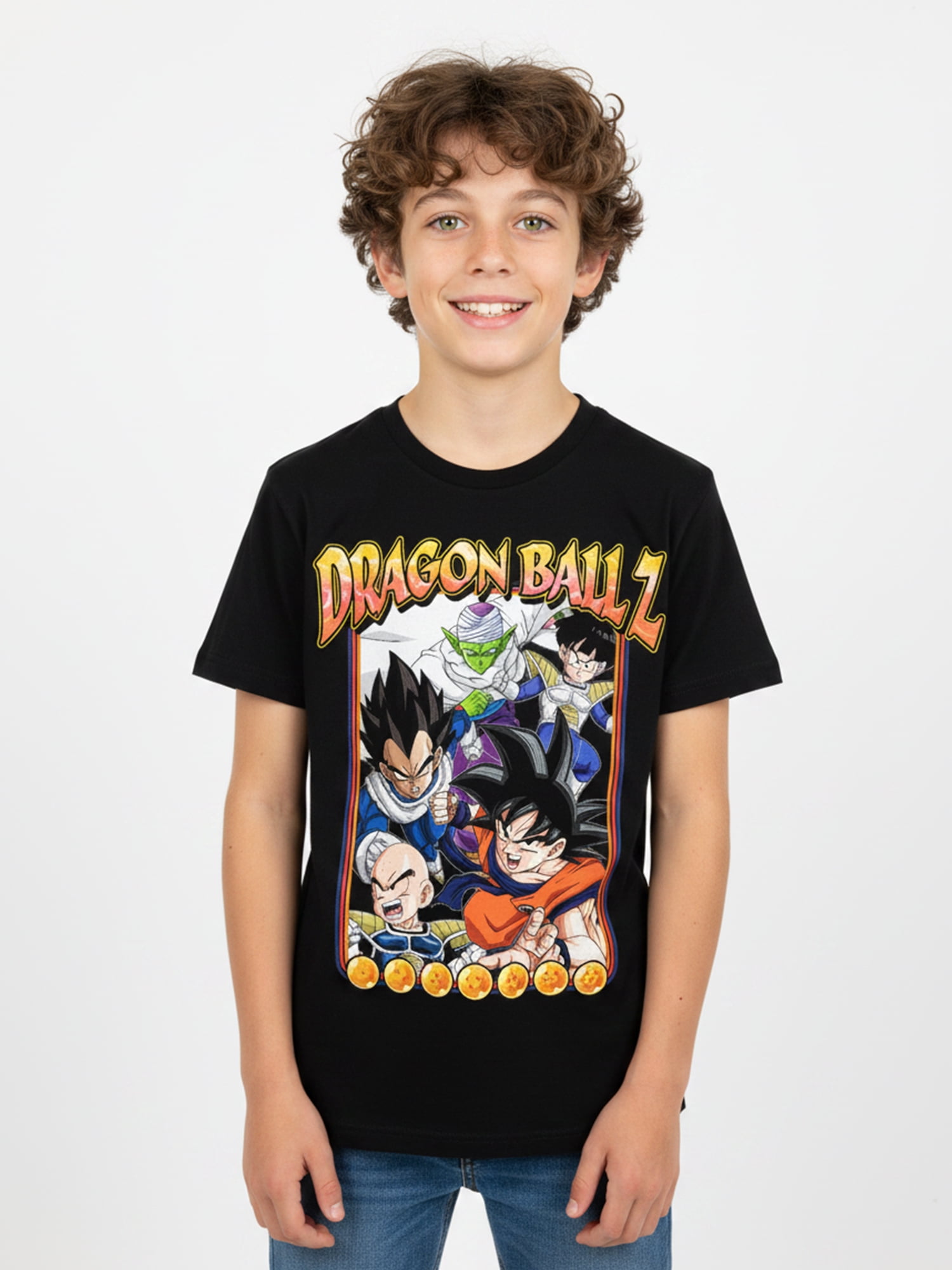 Dragon Ball Z Boys' Graphic Tee with Short Sleeves, Z Warriors, Sizes 4-18