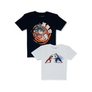Dragon Ball Z Boys Graphic Tees with Short Sleeves, 2-Pack, Sizes XS-2XL