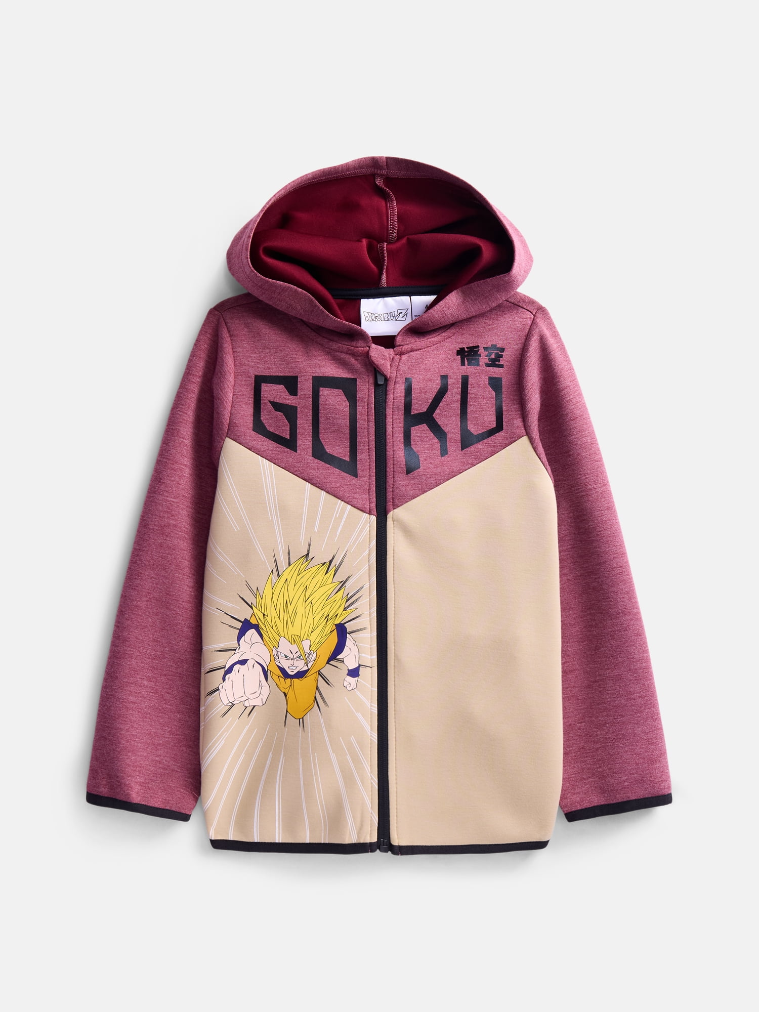 Dragon Ball Z Boys Full Zip Hooded Jacket, Sizes 4-16