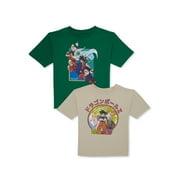 Dragon Ball Z Boys Short Sleeve Vintage-Inspired Graphic Tees, 2-Pack, Sizes XS-2XL