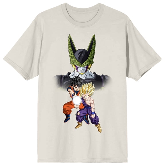 Dragon Ball Z Cell Goku & Gohan Adult Sand Crew Neck Short Sleeve T-shirt
-3XL