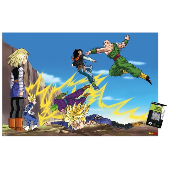 Dragon Ball Z: Cell Saga - Battle Wall Poster with Pushpins, 22.375" x 34"