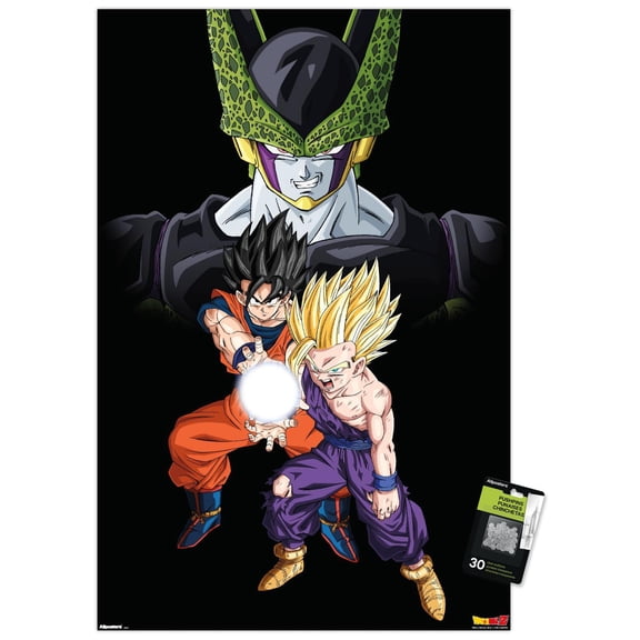 Dragon Ball Z: Cell Saga - Group Wall Poster with Push Pins, 22.375" x 34"
