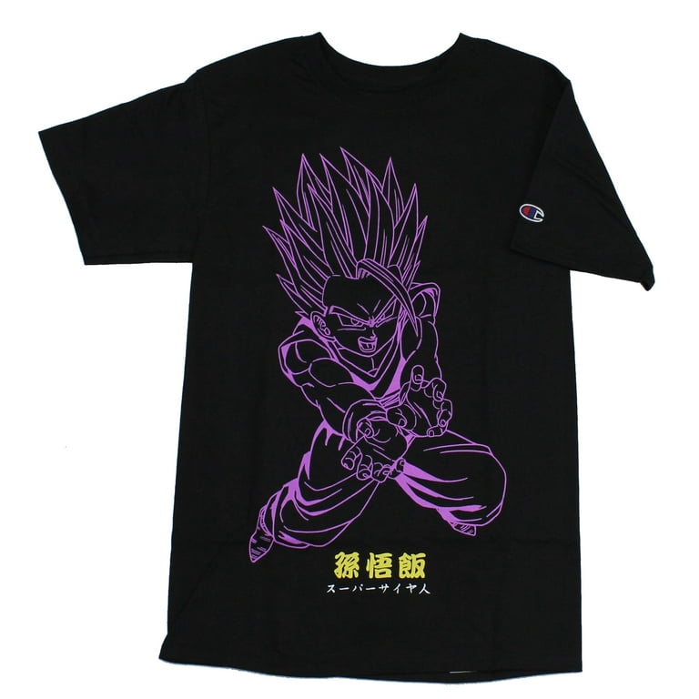 Dragon Ball Z Champion Mens T-Shirt - Gohan Powerful Purple Line Drawing  Image (Small)