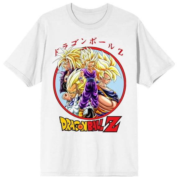 Dragon Ball Z Characters and Logo Mens White Graphic Tee - M