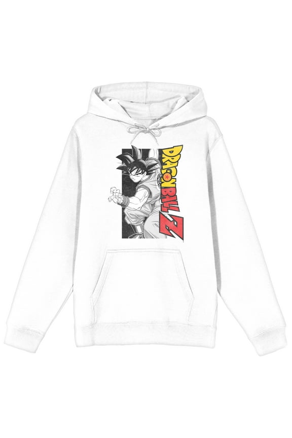 Dragon Ball Z Classic Logo White Graphic Hoodie- L