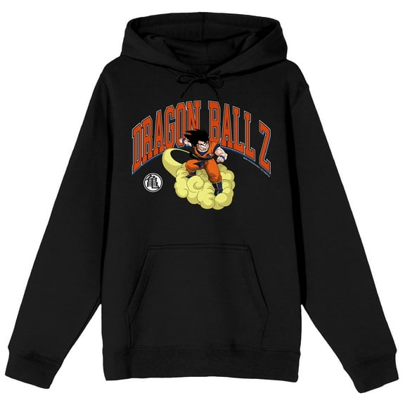 Dragon Ball Z Collegiate Arch Goku Long Sleeve Adult Black Hooded Sweatshirt-Medium