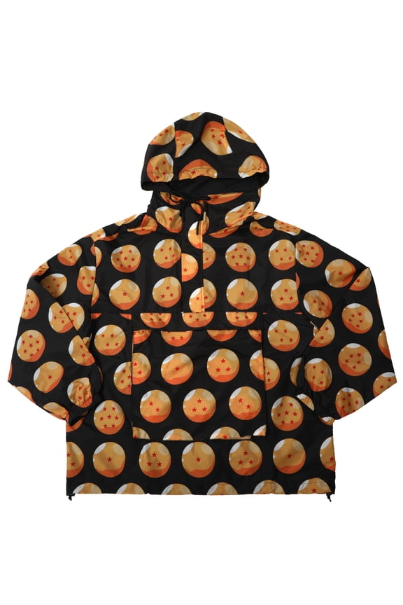 Dragon Ball Z Dragon Ball Print Long Sleeve Black Hooded Anorak-XXL