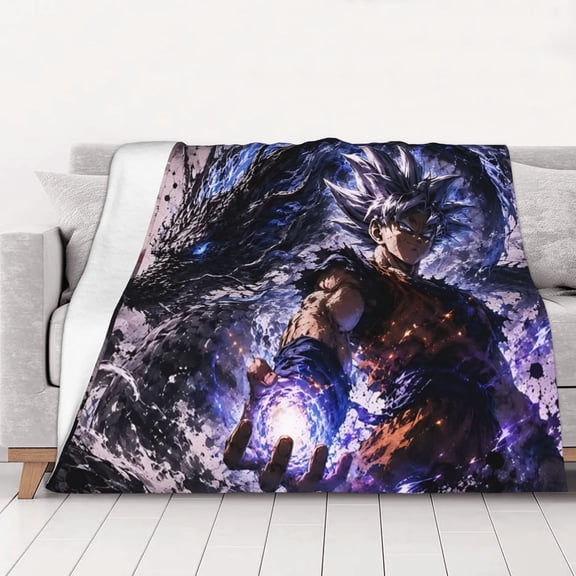 Dragon Ball Z Fleece Throw Blanket, Winter Anime Graphic Soft Cozy All Season Blanket for Living Room Bedroom Sofa Bed Travel, Birthday Christmas Gift for Fans Teens Adults